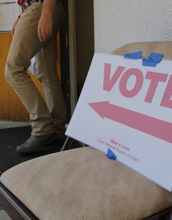 Voting Sign on Chair