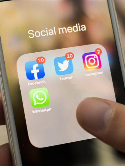 A phone screen featuring social media apps