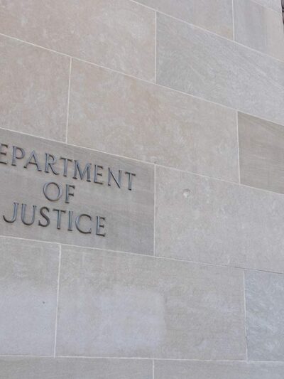 The Department of Justice building in Washington, DC.