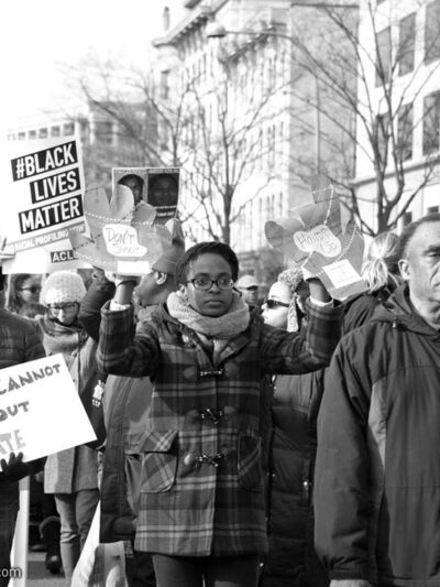 Protestors at a Black Lives Matter rally