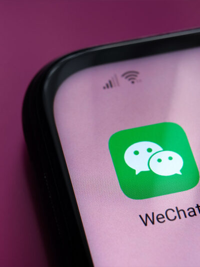 WeChat app shown on iPhone screen.