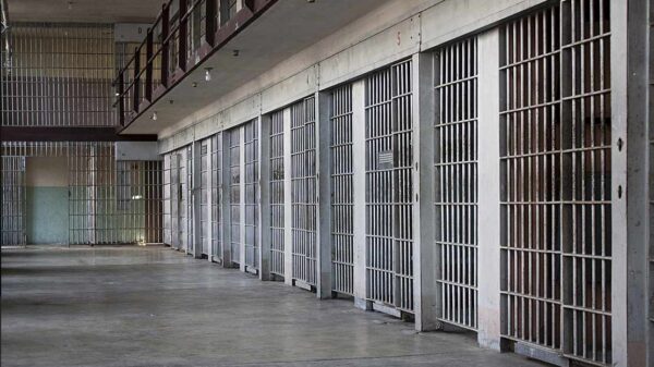 Jail cells with the doors closed inside an Idaho prison.