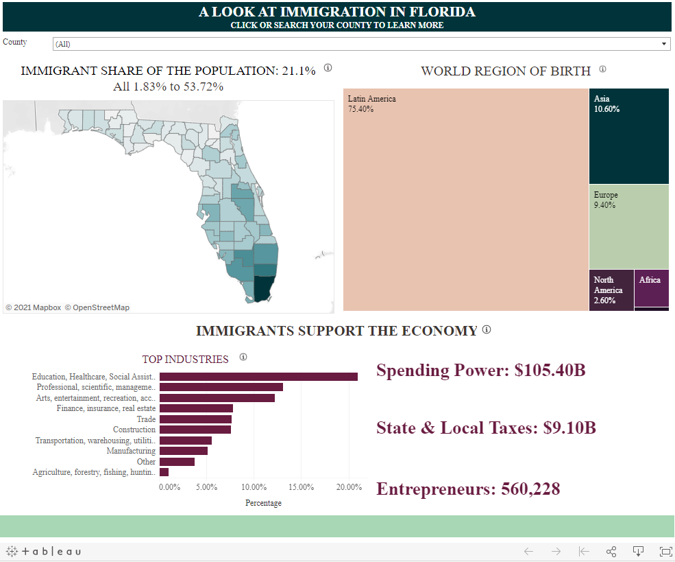 Immigration in Florida Data Dashboard