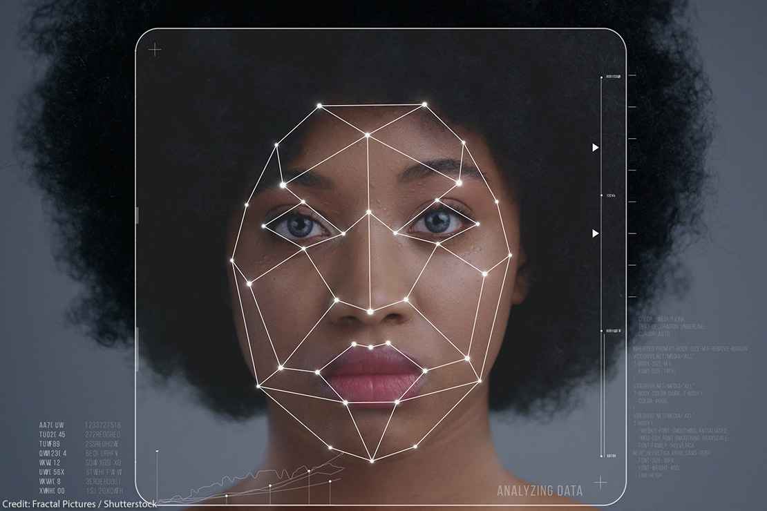 technological scanning of an Afro-American woman's face