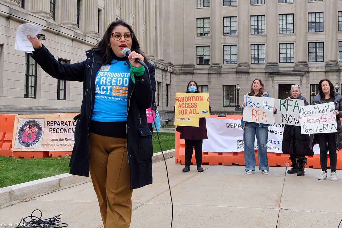 Photo: Courtesy of Christopher Lopez. Demonstrators advocate for the passage of New Jersey's Reproductive Freedom Act