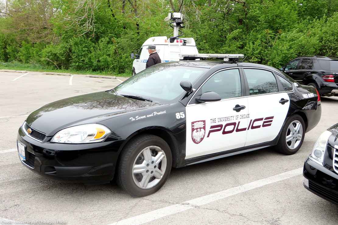 A University of Chicago police car.