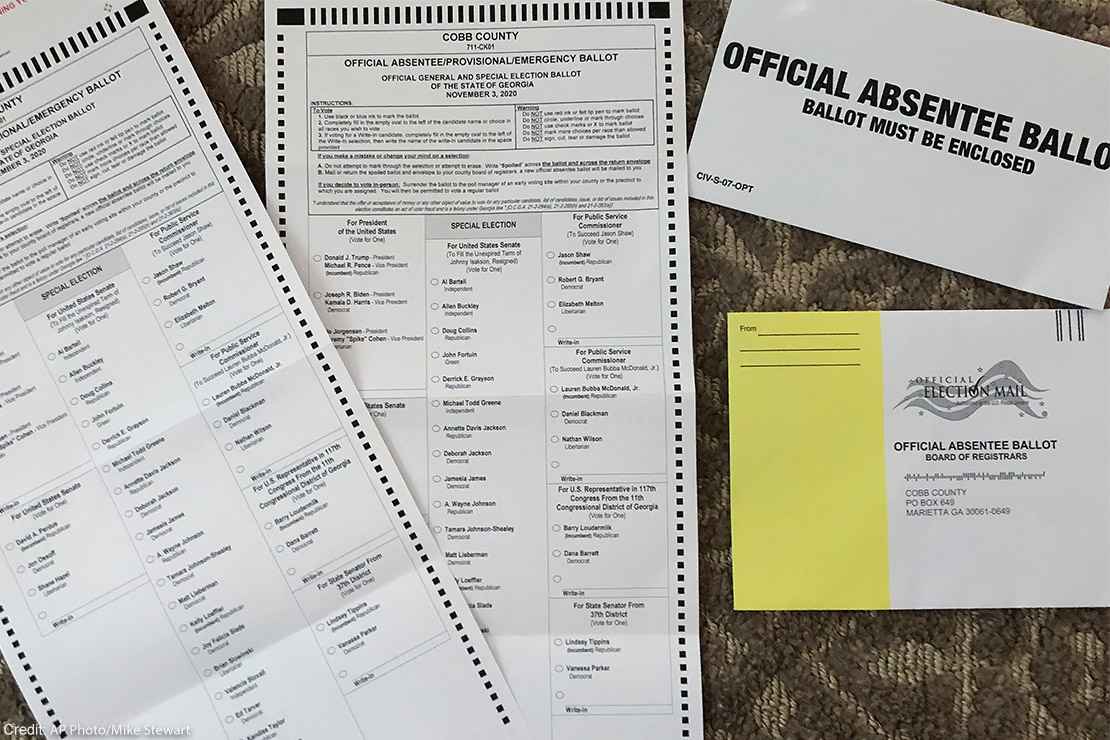 An absentee ballot.