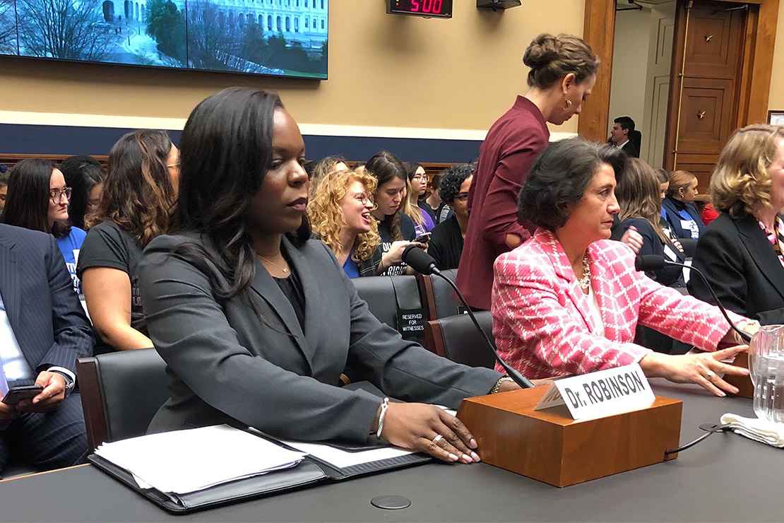 Dr. Yashica Robinson testifying on Capitol Hill in support of the Women’s Health Protection Act.