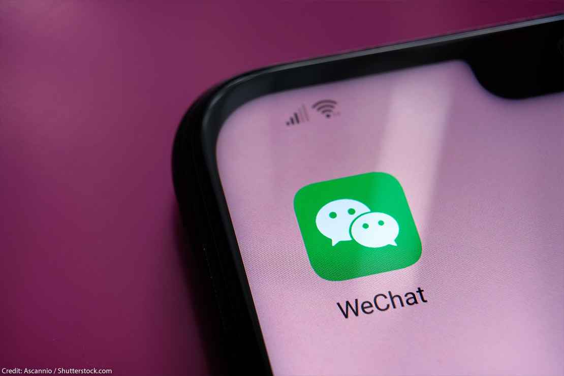 WeChat app shown on iPhone screen.