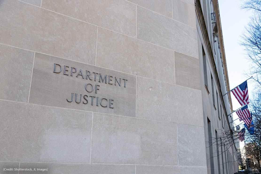 The Department of Justice building in Washington, DC.