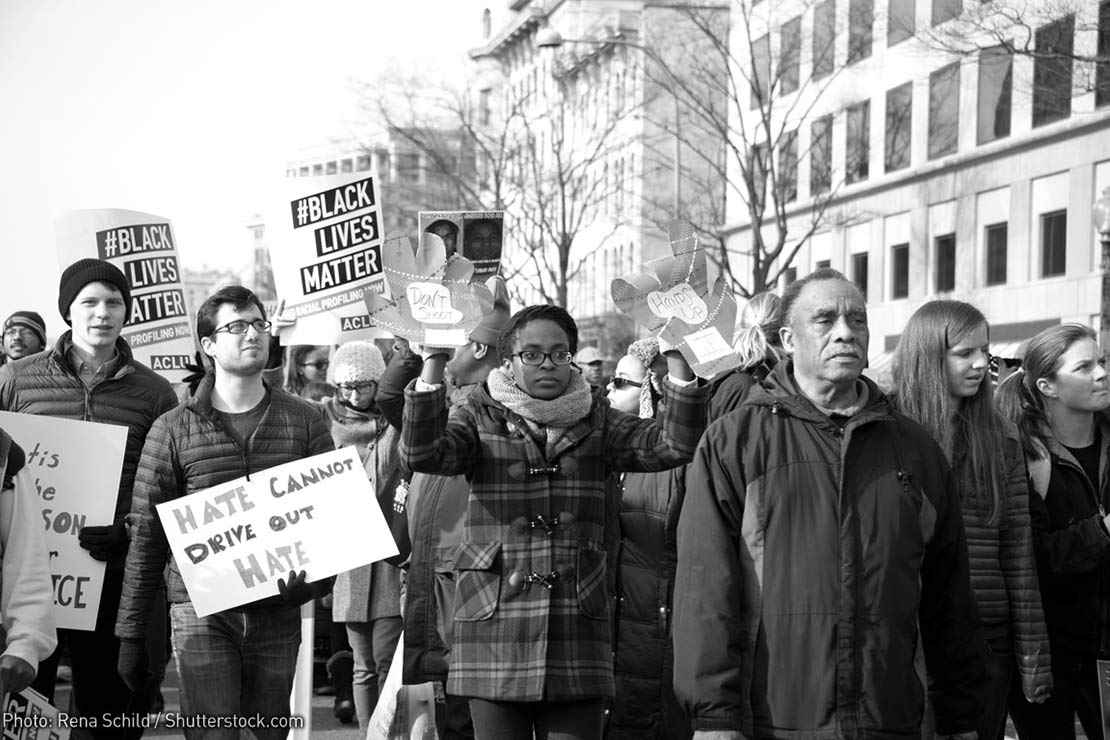 Protestors at a Black Lives Matter rally