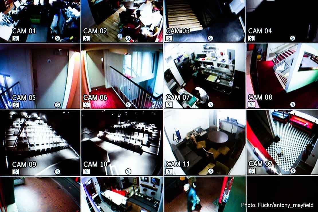 Image of surveillance camera feeds