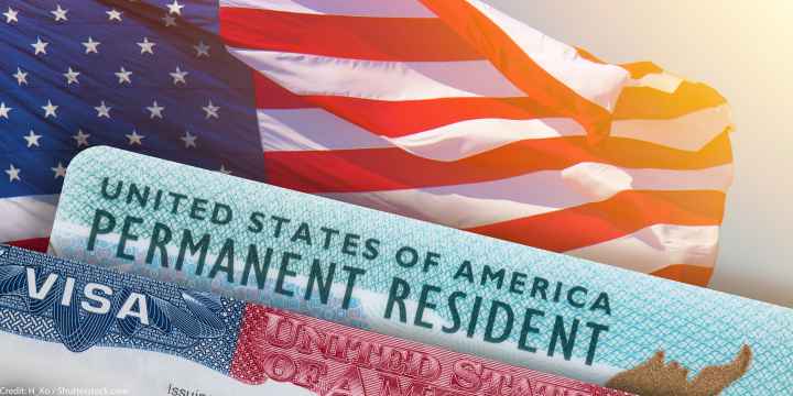 U.S. visa and Permanent Resident Green Card.