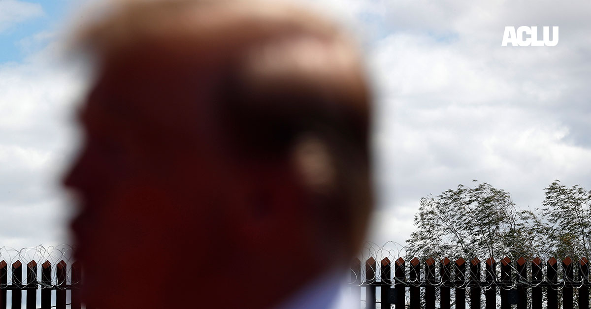 President Donald Trump speaks as he visits a new section of the border wall with Mexico in Calexico, Calif. 
